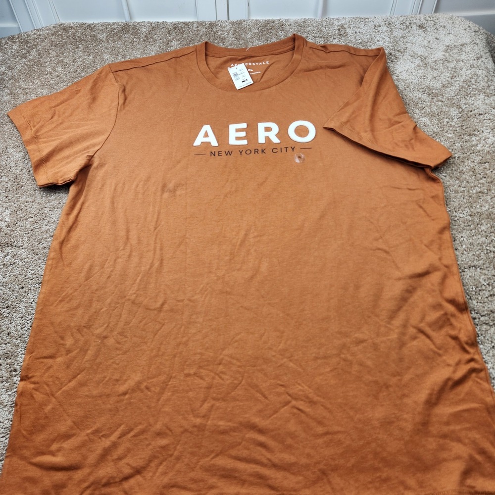 Aeropostale Mens XL Burnt Orange Aero New York City Graphic T-Shirt NWT 2331
